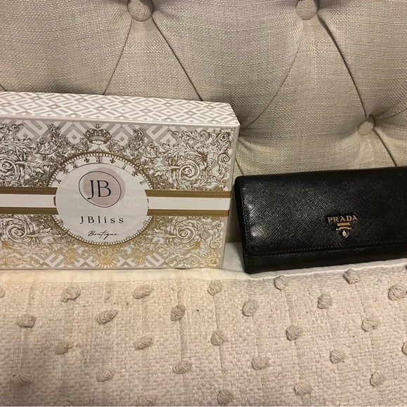 Prada Handbags - Prada Black Saffiano Leather Wallet